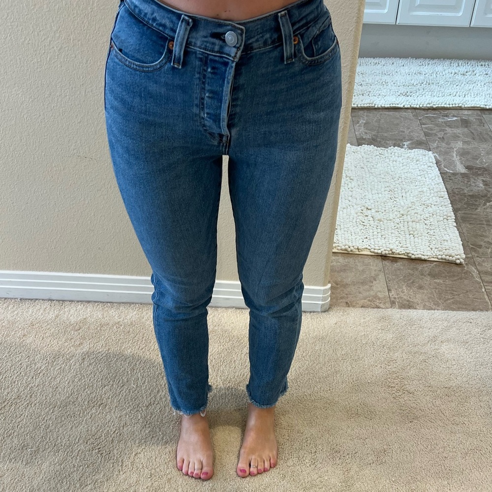 Levi's Blue High Rise Jeans with Tapered Ankle